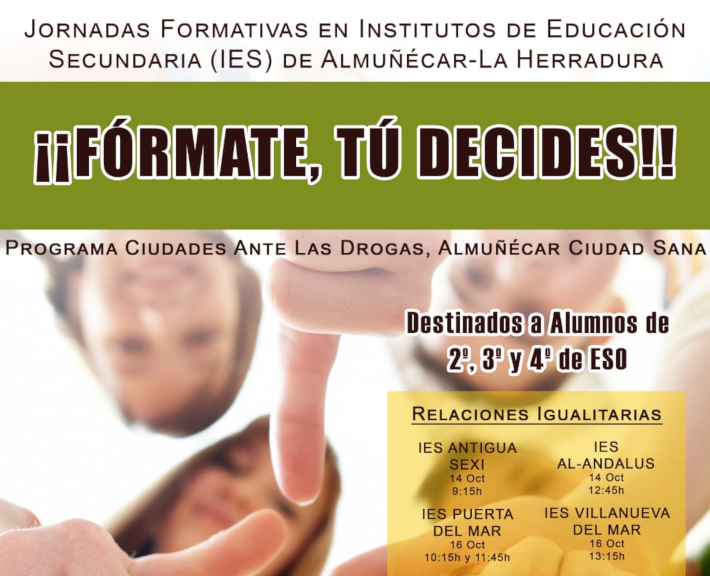 Almuñécar pone en marcha este lunes unas jornadas formativas y educativas contra el consumo de drogas legales e ilegales